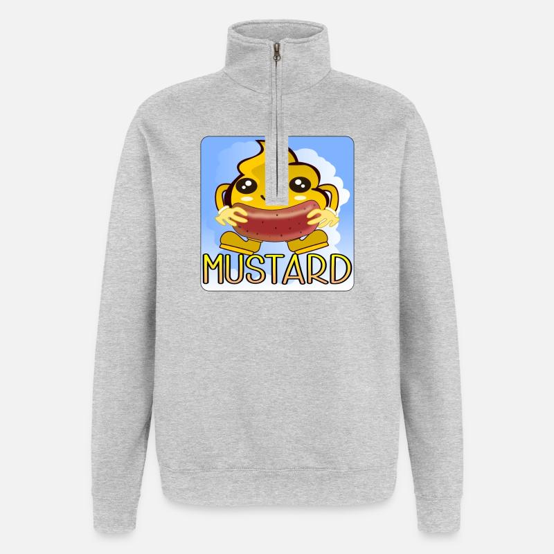 MUSTARD BBQ - Quarter-Zip Sweatshirt - heather grey