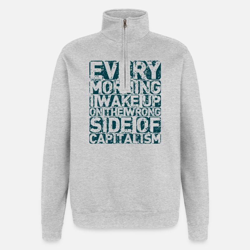 The Wrong Side - Quarter-Zip Sweatshirt - heather grey