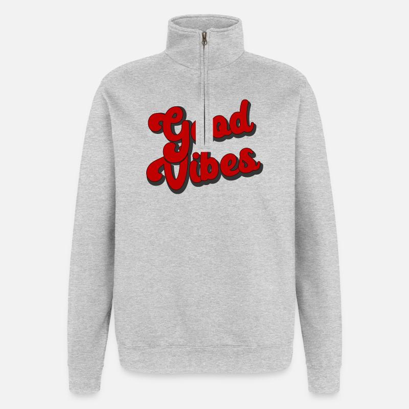Style Retro Design - Quarter-Zip Sweatshirt - heather grey