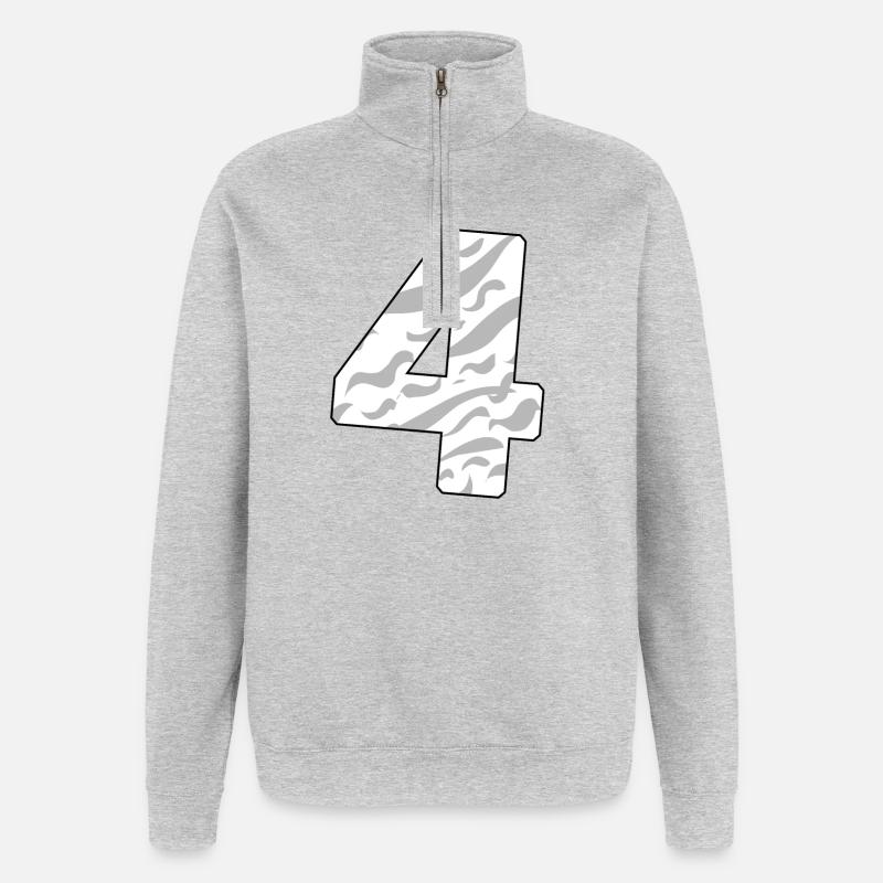 4 - Quarter-Zip-Sweatshirt - Grau meliert