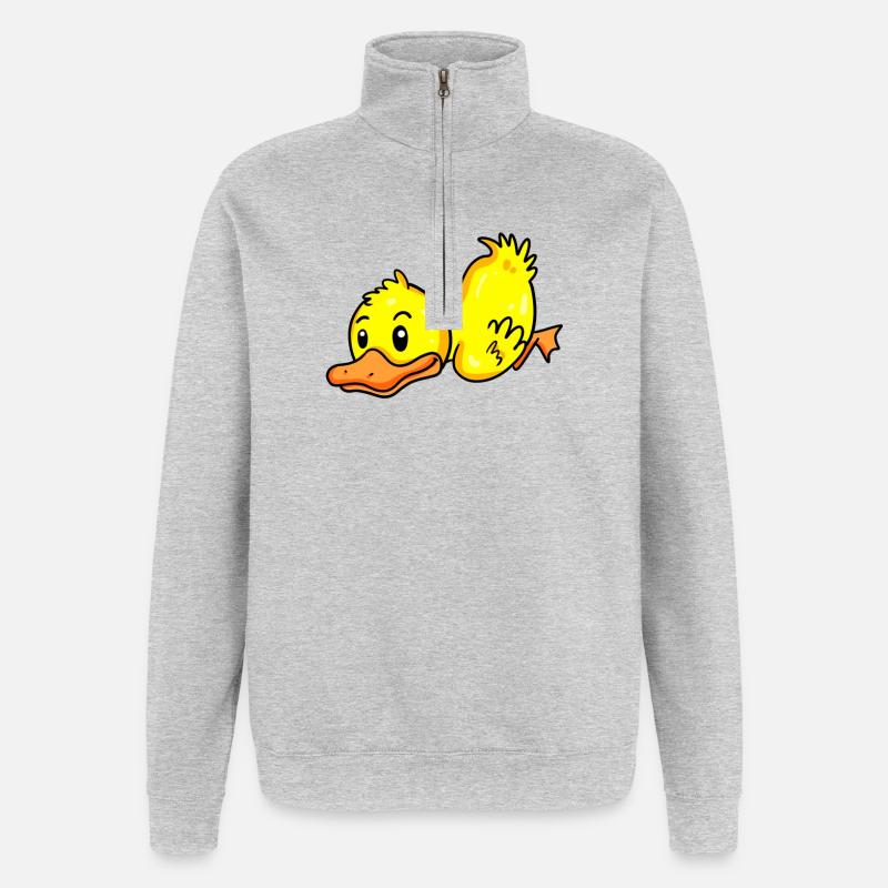 Ente - Quarter-Zip-Sweatshirt - Grau meliert