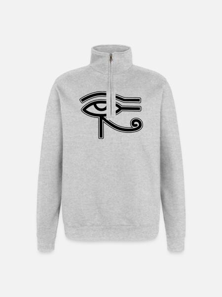 Eye Horus Egypt - Quarter-Zip Sweatshirt - heather grey