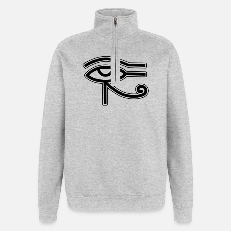 Eye Horus Egypt - Quarter-Zip Sweatshirt - heather grey