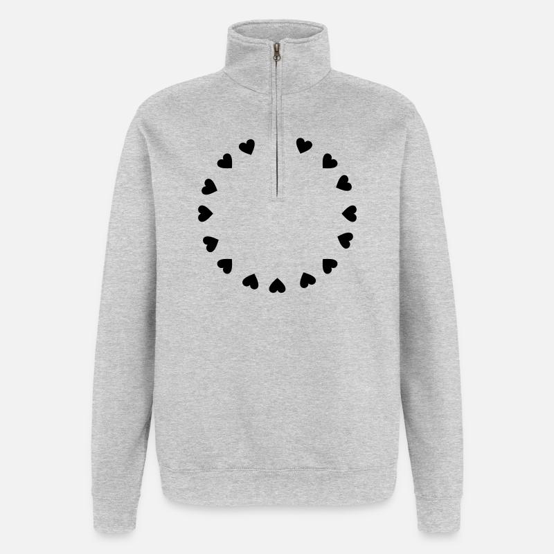Hearts circle - Quarter-Zip Sweatshirt - heather grey