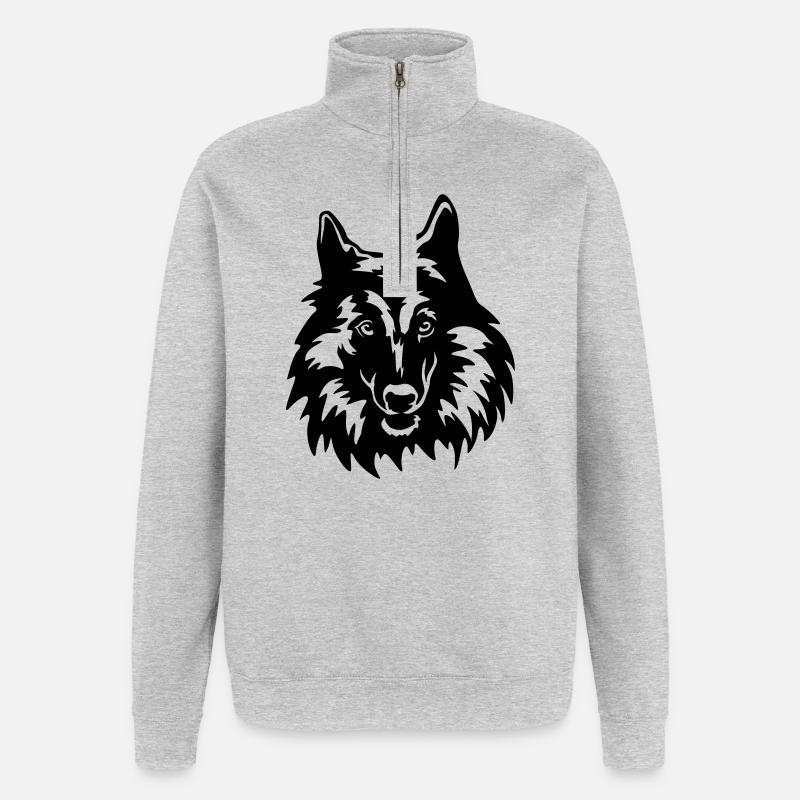 Tervueren Kopf - Quarter-Zip-Sweatshirt - Grau meliert