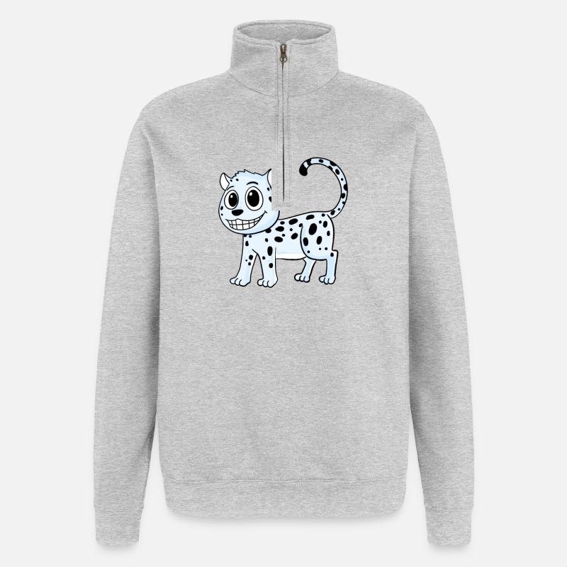 Léopard des neiges Léopard - Sweat à zip 1/4 - gris chiné