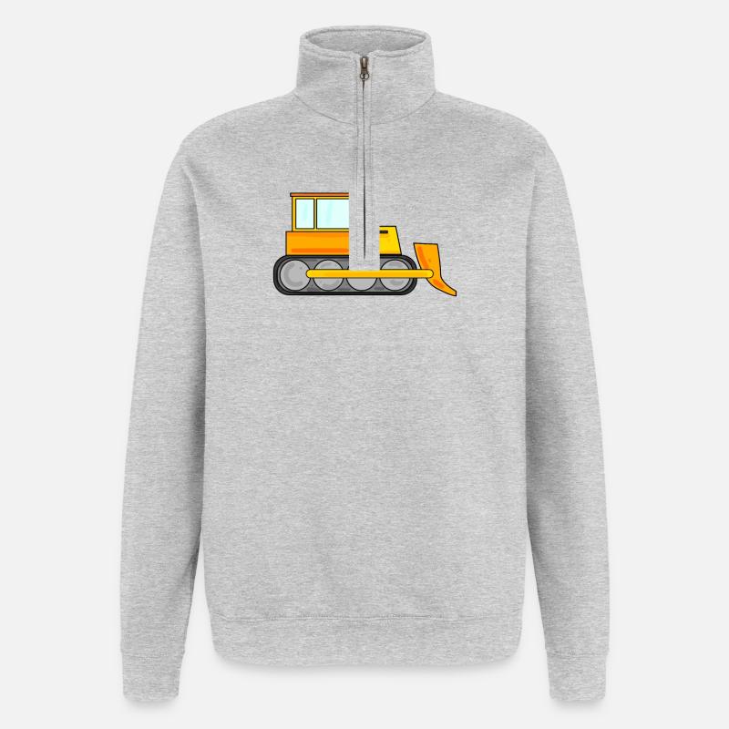 Remorque de construction - Sweat à zip 1/4 - gris chiné