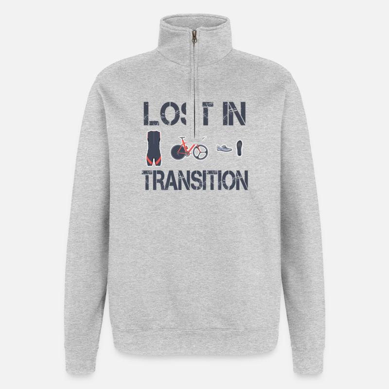 Lost In Transition Triathlet Triathlon - Quarter-Zip-Sweatshirt - Grau meliert