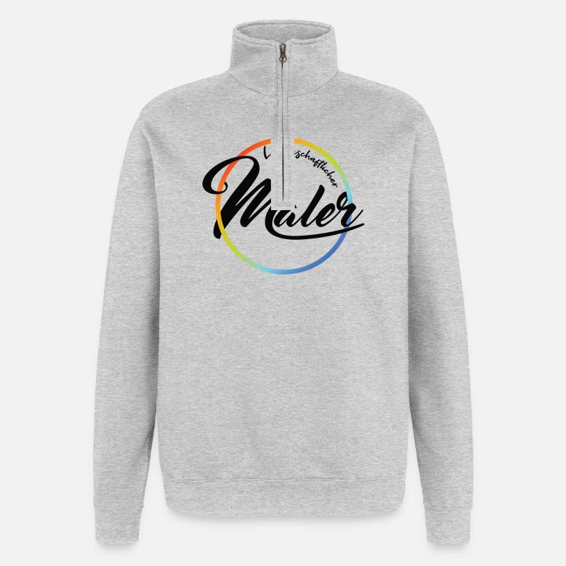 Leidenschaftlicher Maler - Quarter-Zip-Sweatshirt - Grau meliert