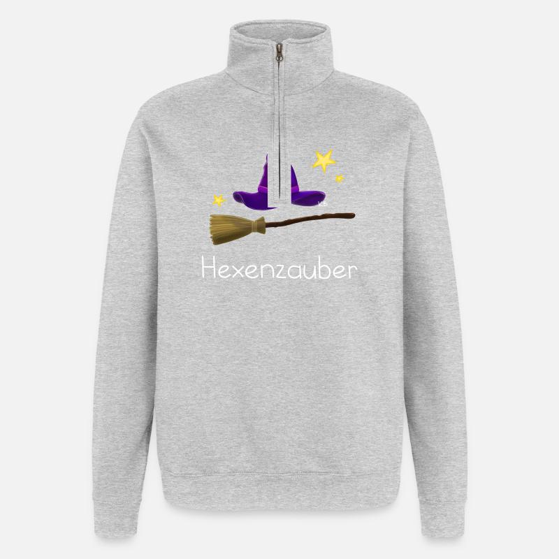 Hexenzauber - Quarter-Zip-Sweatshirt - Grau meliert
