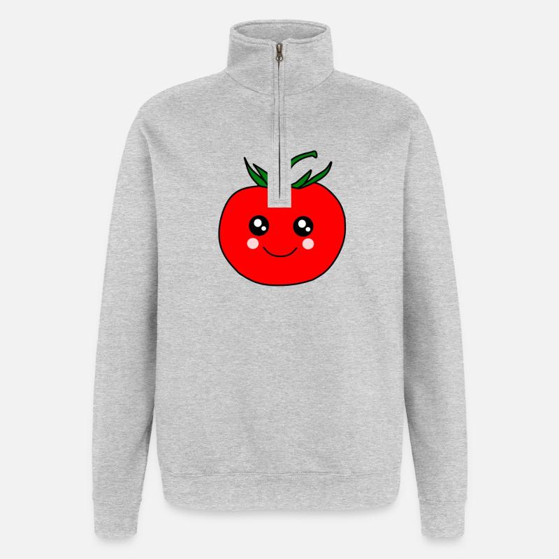 Tomato, red, red tomato, tomatoes - Quarter-Zip Sweatshirt - heather grey