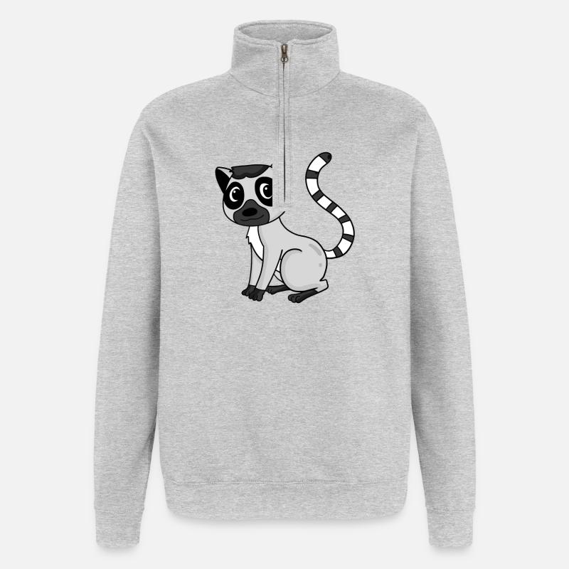 Katte Lemurs - Quarter-Zip Sweatshirt - heather grey