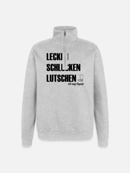 Ich mag Tequila - Quarter-Zip-Sweatshirt - Grau meliert