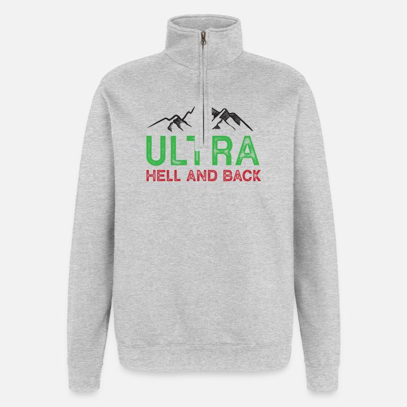 Ultra Running - Enfer et retour - Sweat à zip 1/4 - gris chiné