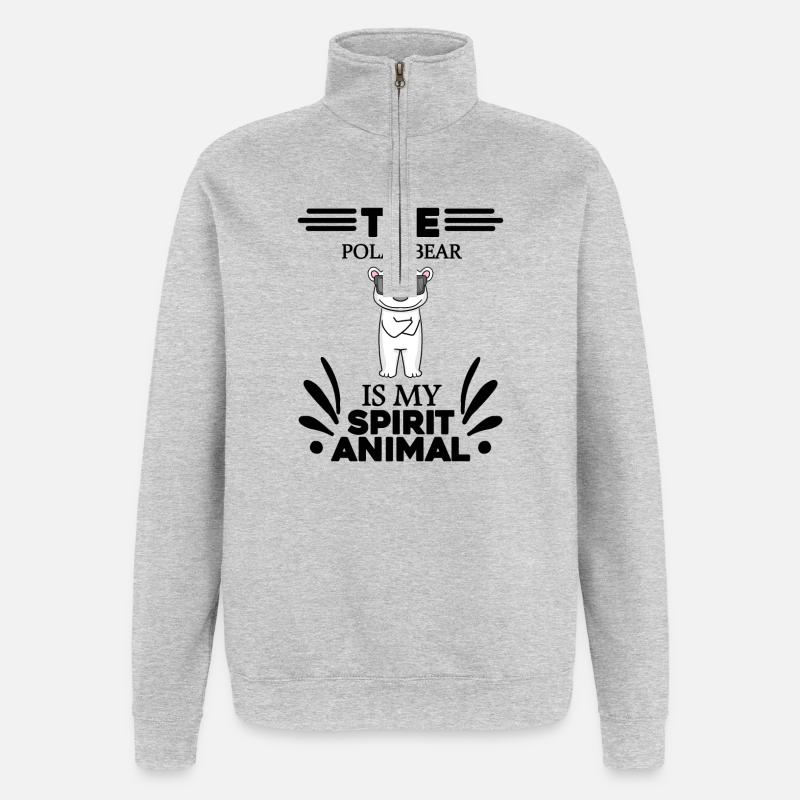 Polar Bear Polar Bear Bear - Quarter-Zip Sweatshirt - heather grey