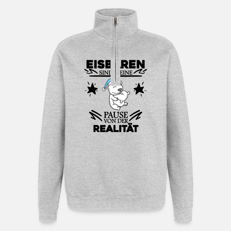 Eisbär - Quarter-Zip-Sweatshirt - Grau meliert