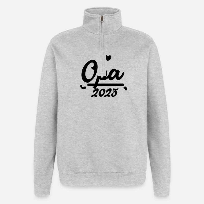 Opa 2023 - Quarter-Zip-Sweatshirt - Grau meliert