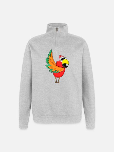 Parrot Jungle - Quarter-Zip Sweatshirt - heather grey