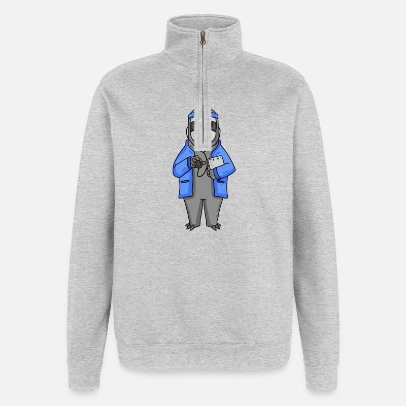 Faultier Arzt Tierarzt - Quarter-Zip-Sweatshirt - Grau meliert