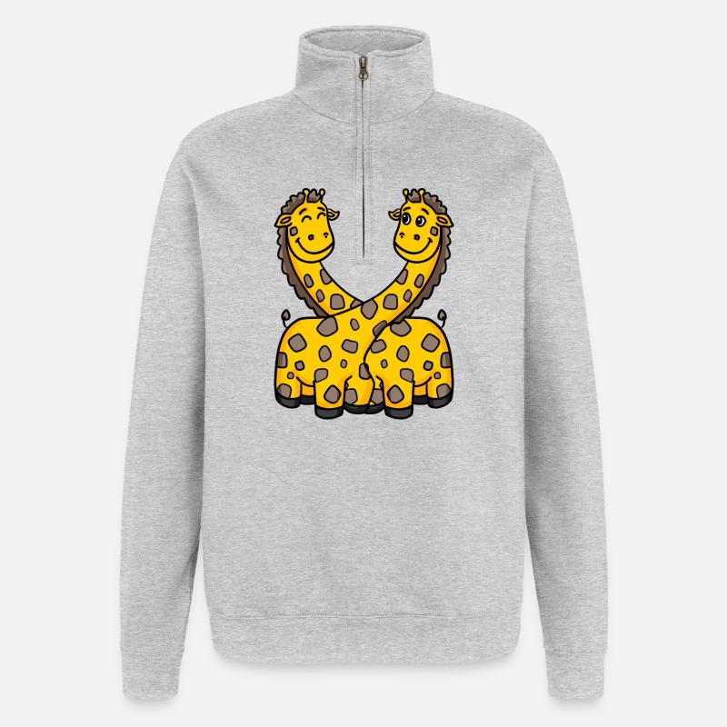 Giraffes Giraffe - Quarter-Zip Sweatshirt - heather grey