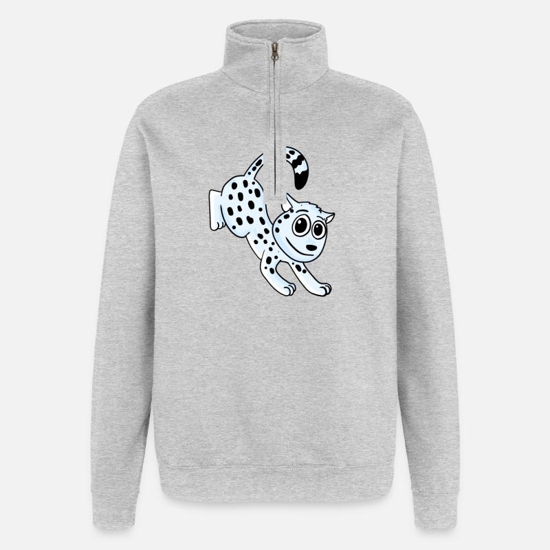 Schneeleopard Leopard - Quarter-Zip-Sweatshirt - Grau meliert
