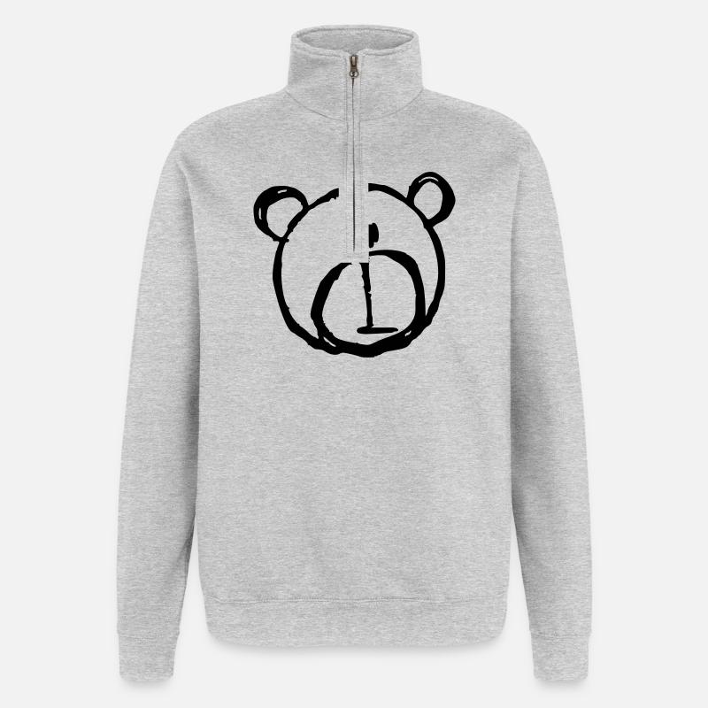 Simple Teddy Bear Drawing Team Teddi - Quarter-Zip Sweatshirt - heather grey
