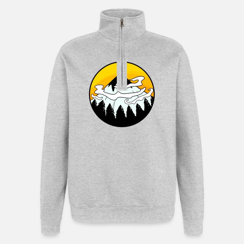 Mountain Mountains Mountain Peaks - Quarter-Zip Sweatshirt - heather grey