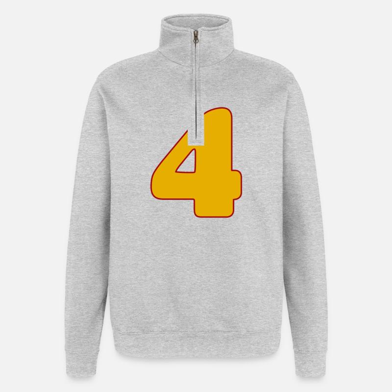 4 - Sweat à zip 1/4 - gris chiné