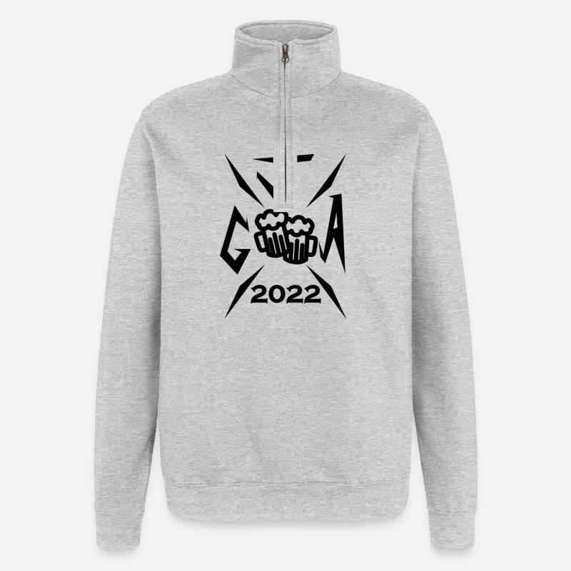 2022 Junggesellenabschied - Quarter-Zip-Sweatshirt - Grau meliert