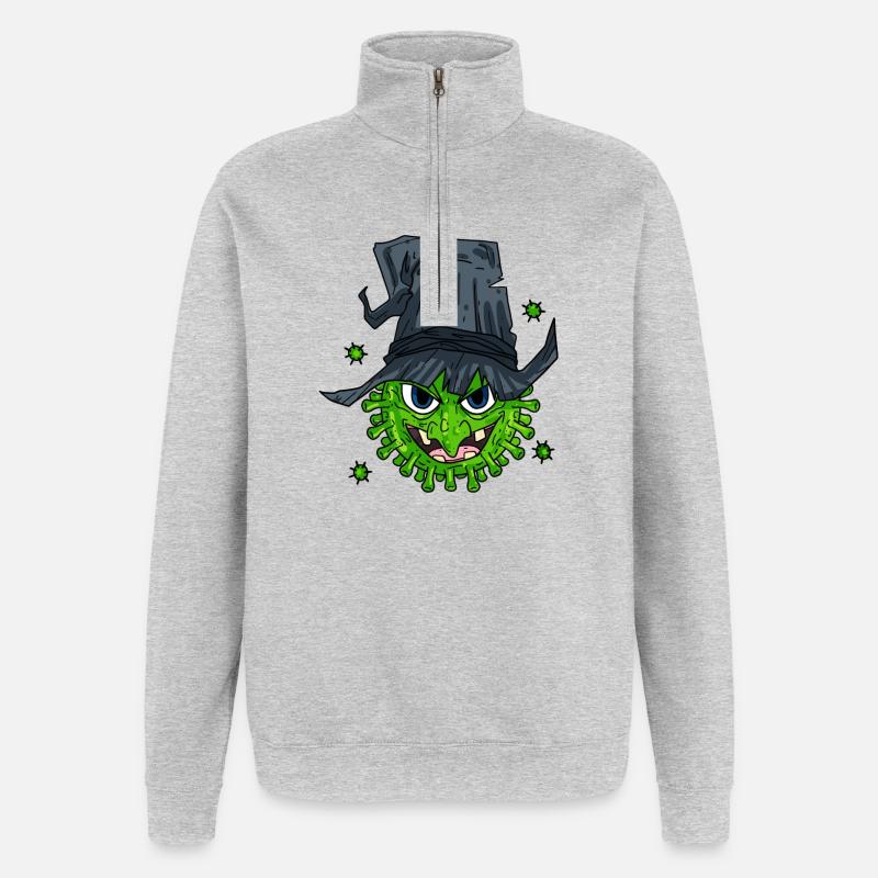 Witch Virus - Quarter-Zip Sweatshirt - heather grey