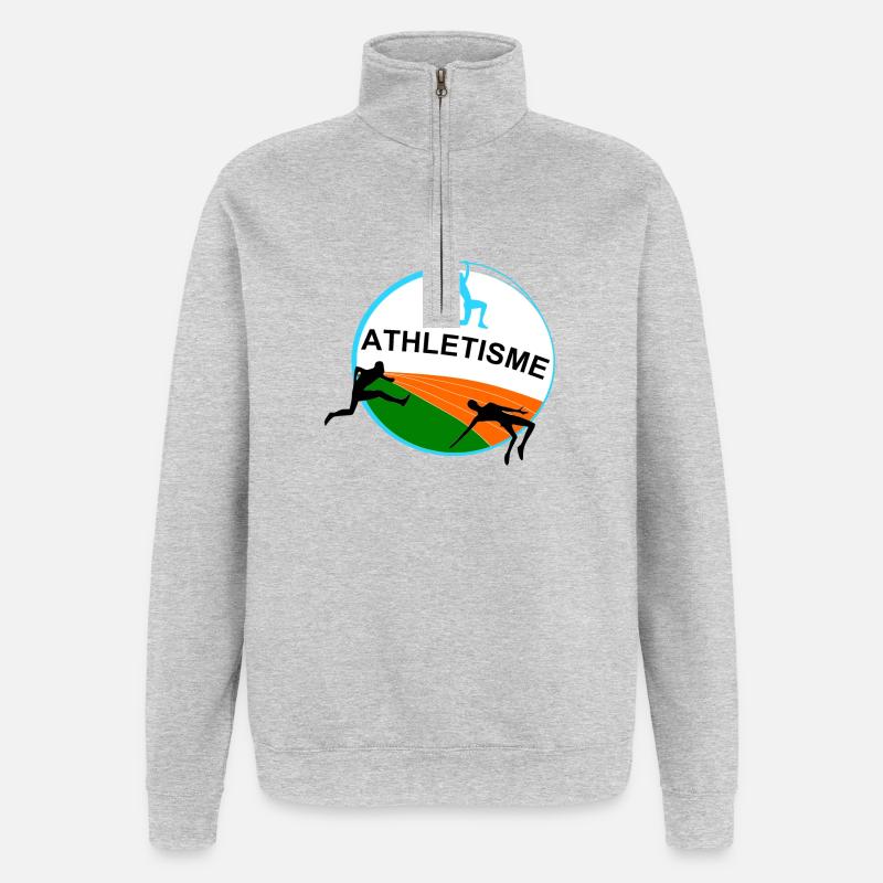 Athlétisme - Sweat à zip 1/4 - gris chiné