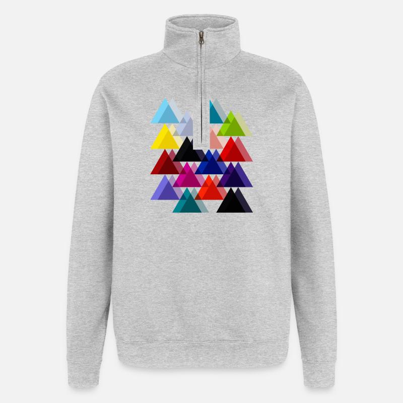 Double triangles - Quarter-Zip Sweatshirt - heather grey