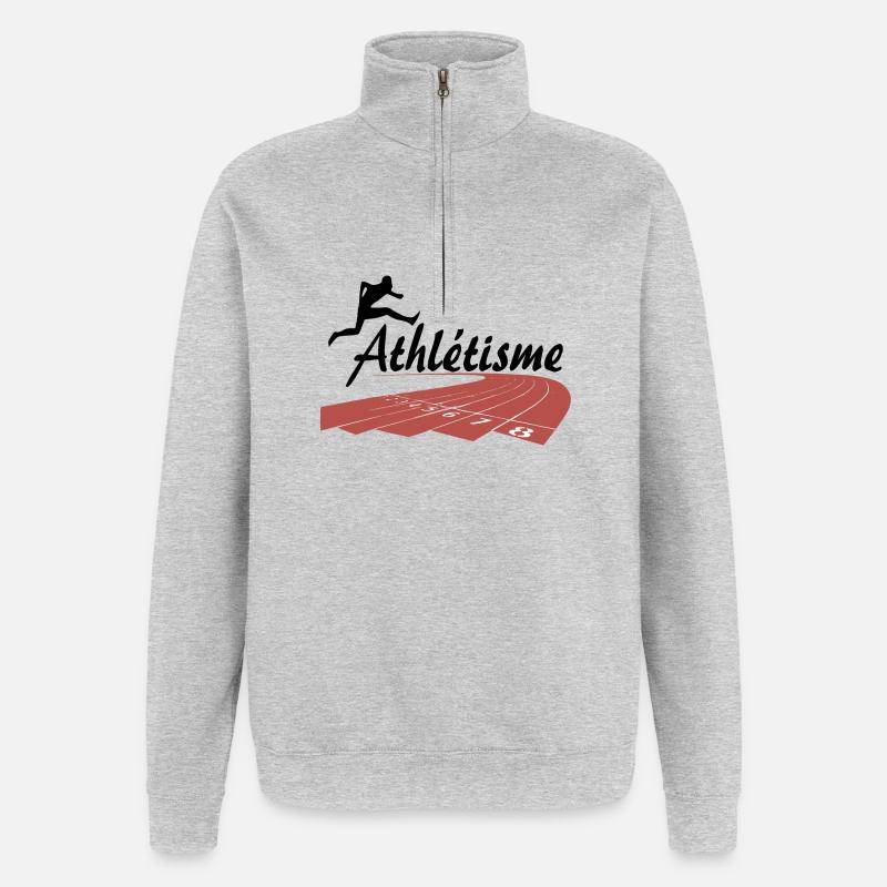 Athlétisme - Sweat à zip 1/4 - gris chiné