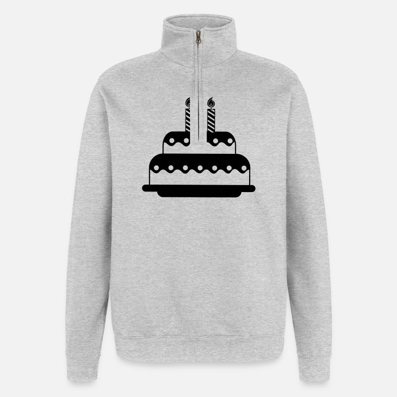 Logo du gâteau - Sweat à zip 1/4 - gris chiné