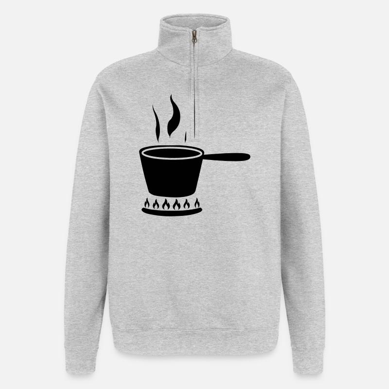 Bac à lait à gaz - Sweat à zip 1/4 - gris chiné