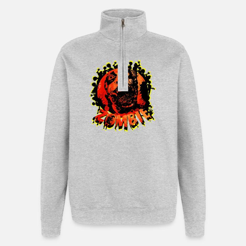 ZOMBIE - Quarter-Zip Sweatshirt - heather grey