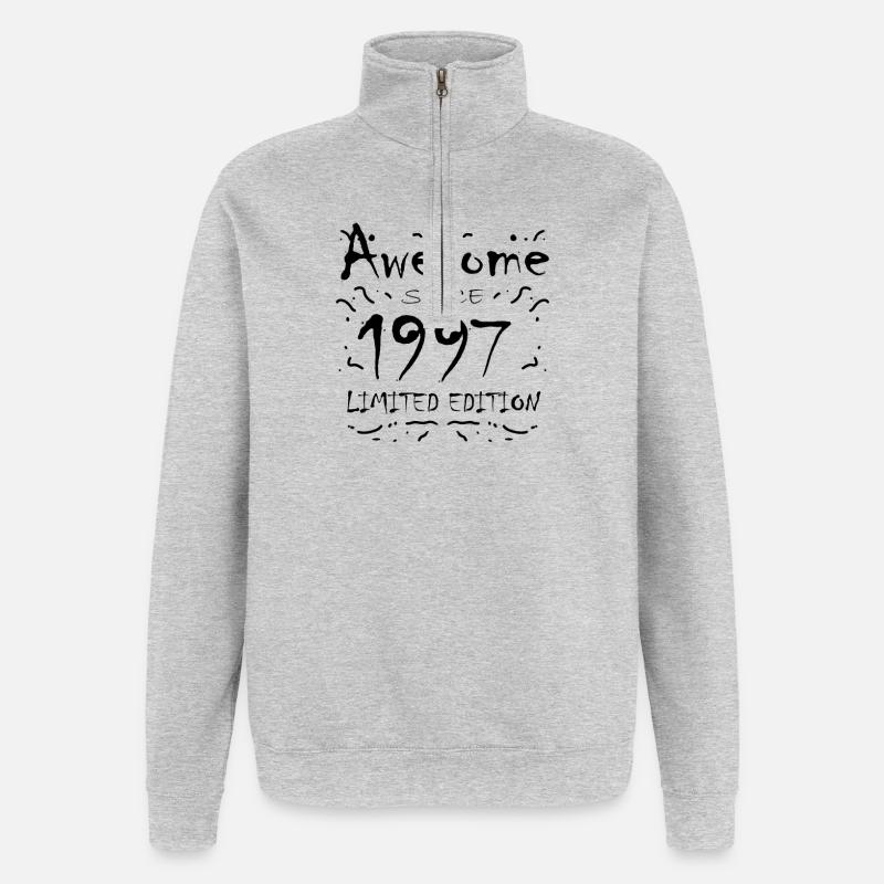 1997 - Né en 1997 - Sweat à zip 1/4 - gris chiné