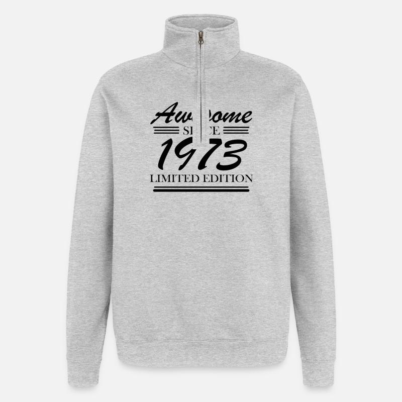1973 - Né en 1973 - Sweat à zip 1/4 - gris chiné
