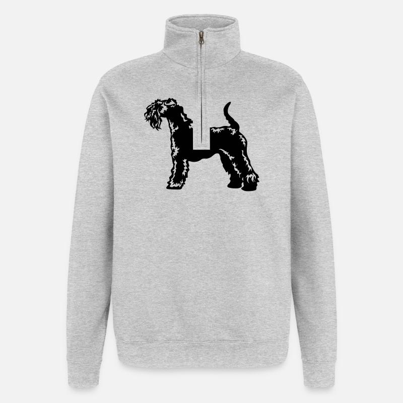 Kerry Blue Terrier - Quarter-Zip Sweatshirt - heather grey