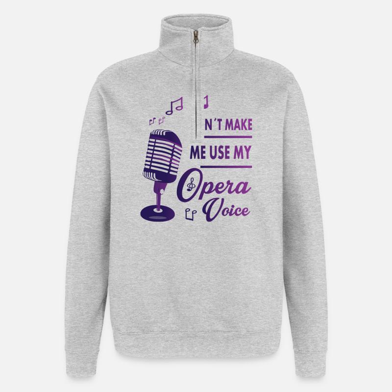 Ma voix d’opéra - Sweat à zip 1/4 - gris chiné