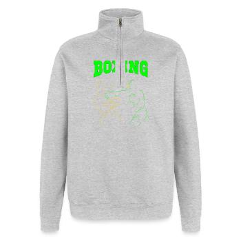 Boxen - Quarter-Zip-Sweatshirt - Grau meliert - Vorne - AI Model Female 172 light (172cm) & AI Model Male 178 dark (178cm)