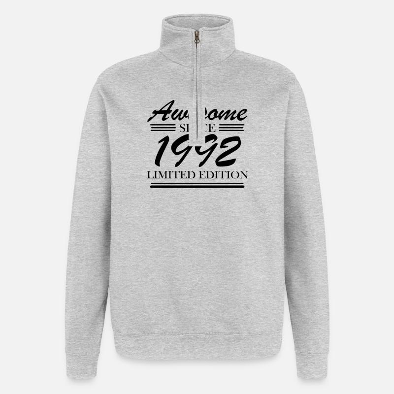 1992 - Born 1992 - Quarter-Zip Sweatshirt - heather grey