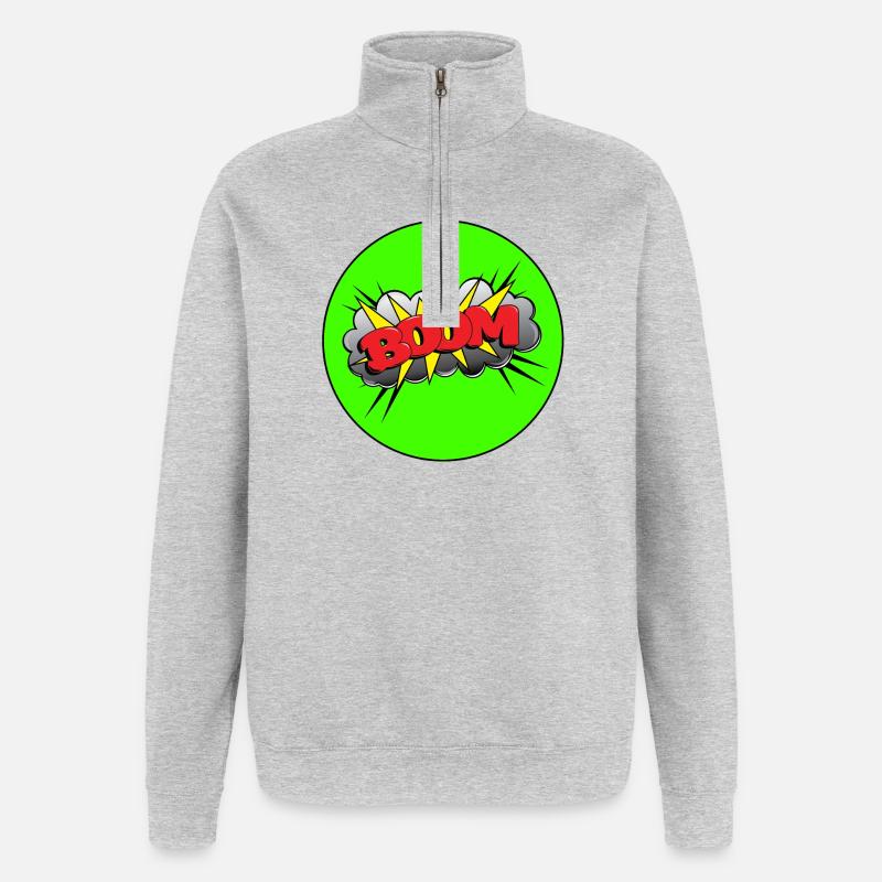 Dröhnen - Quarter-Zip-Sweatshirt - Grau meliert