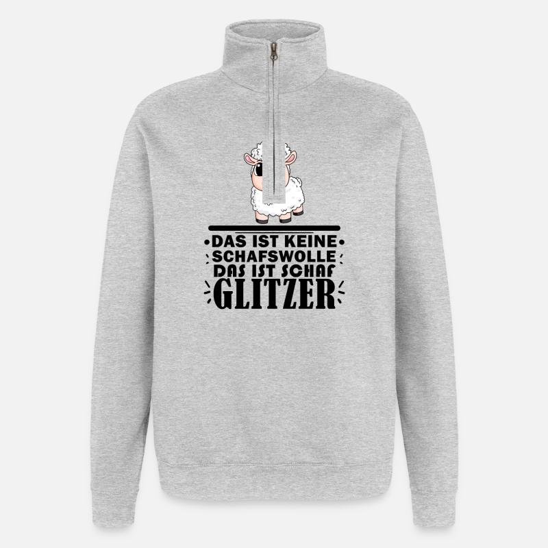 Schafe Schaf Schafzüchter Geschenk - Quarter-Zip-Sweatshirt - Grau meliert