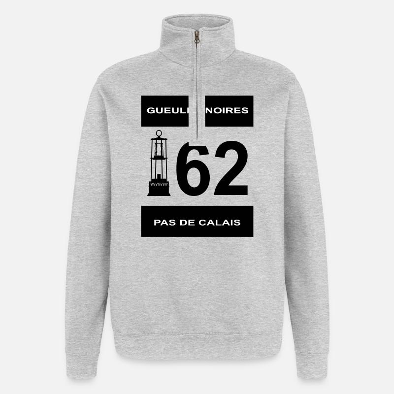 62 Pas de Calais - Quarter-Zip Sweatshirt - heather grey