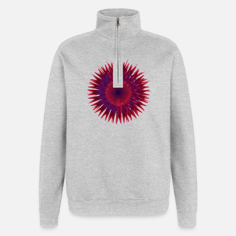 Vektor Blume - Quarter-Zip-Sweatshirt - Grau meliert