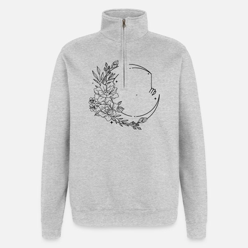 Please upload the design image - Quarter-Zip Sweatshirt - heather grey