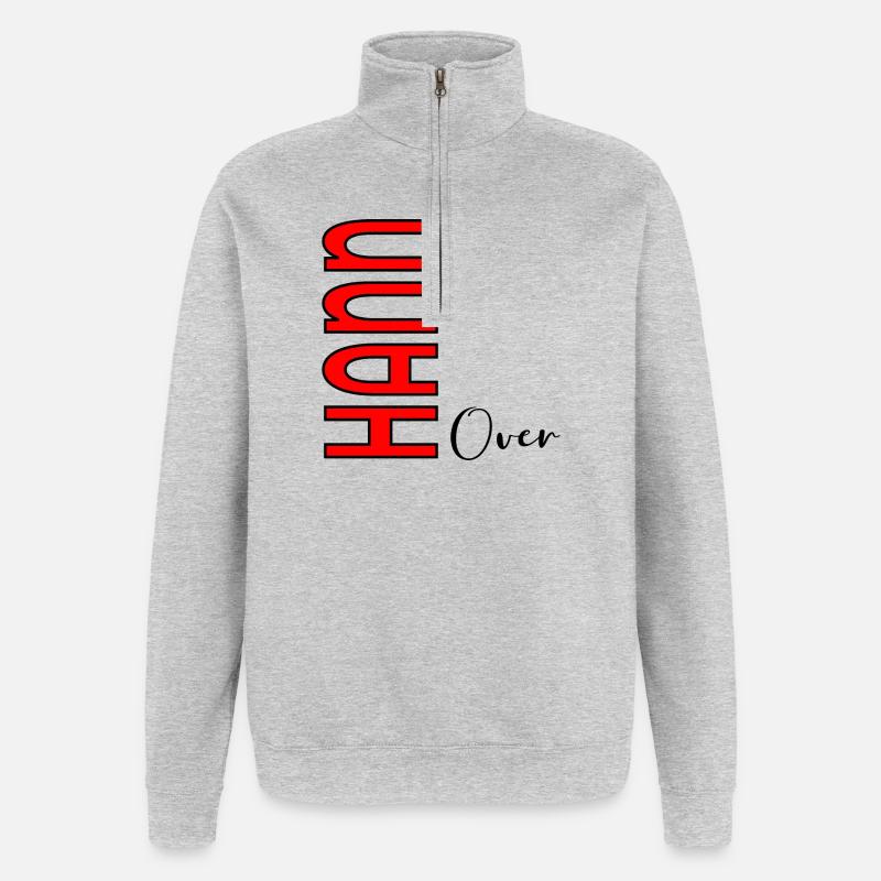 HANNOVER - Quarter-Zip-Sweatshirt - Grau meliert