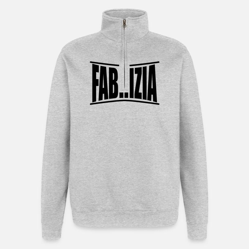 Fabrizia T-Shirt Geschenkidee - Quarter-Zip-Sweatshirt - Grau meliert