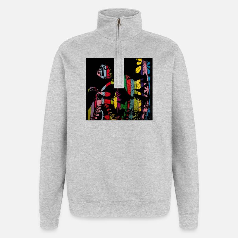 Colibri - Sweat à zip 1/4 - gris chiné